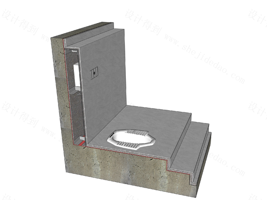 【墙身】暗水箱蹲便器节点图