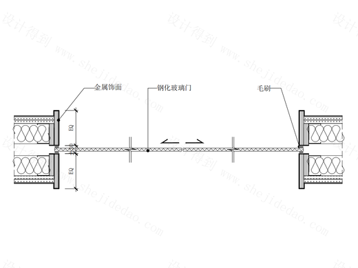 【标准门】电动玻璃移门节点图