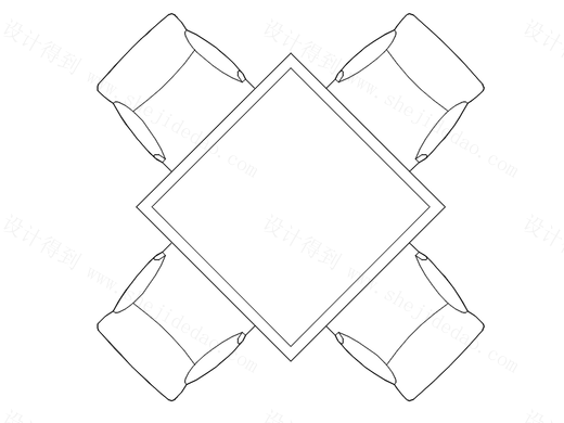 【桌椅】四人方形桌05