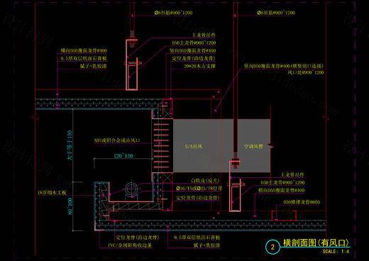 全龙骨吊顶工艺节点