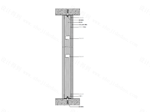 【墙身】轻钢龙骨墙节点图二（纵剖）