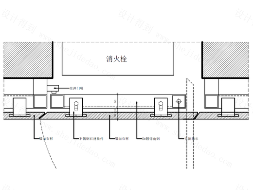 【标准门】石材暗门（横剖）节点图