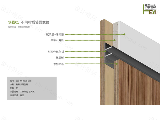 【禾邑精造】不同材料墙面交接(侧缝)