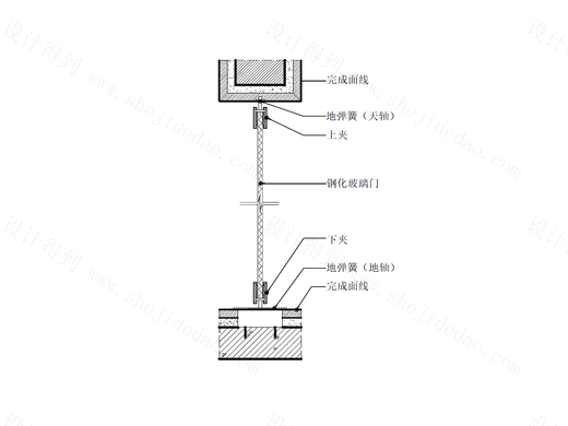 【标准门】地弹簧玻璃门节点图